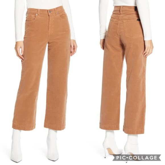 7 For All Mankind Alexa High Waist Crop Wide Leg Corduroy Pants - Picture 3 of 12